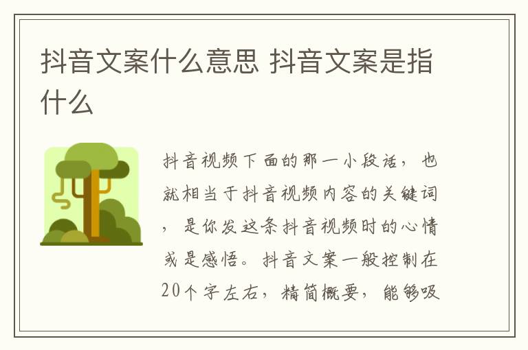 抖音文案什么意思 抖音文案是指什么