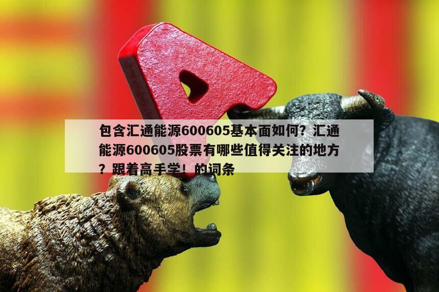 包含匯通能源600605基本面如何？匯通能源600605股票有哪些值得關注的地方？跟著高手學！的詞條