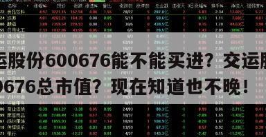 交運股份600676能不能買進？交運股份600676總市值？現在知道也不晚！