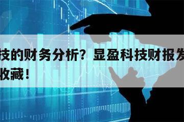 顯盈科技的財務分析？顯盈科技財報發布？強烈建議收藏！