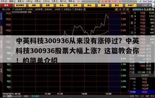 中英科技300936從來沒有漲停過？中英科技300936股票大幅上漲？這篇教會你！的簡單介紹