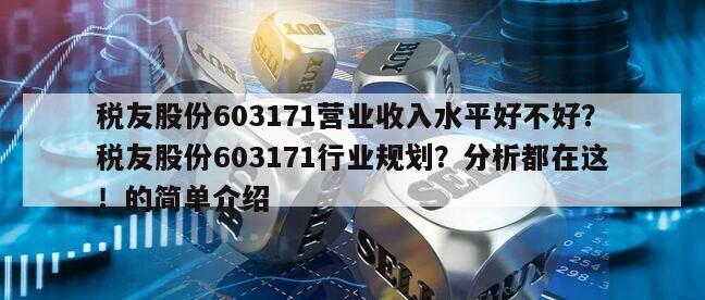 稅友股份603171營業收入水平好不好？稅友股份603171行業規劃？分析都在這！的簡單介紹