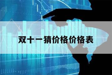 雙十一猜價格價格表